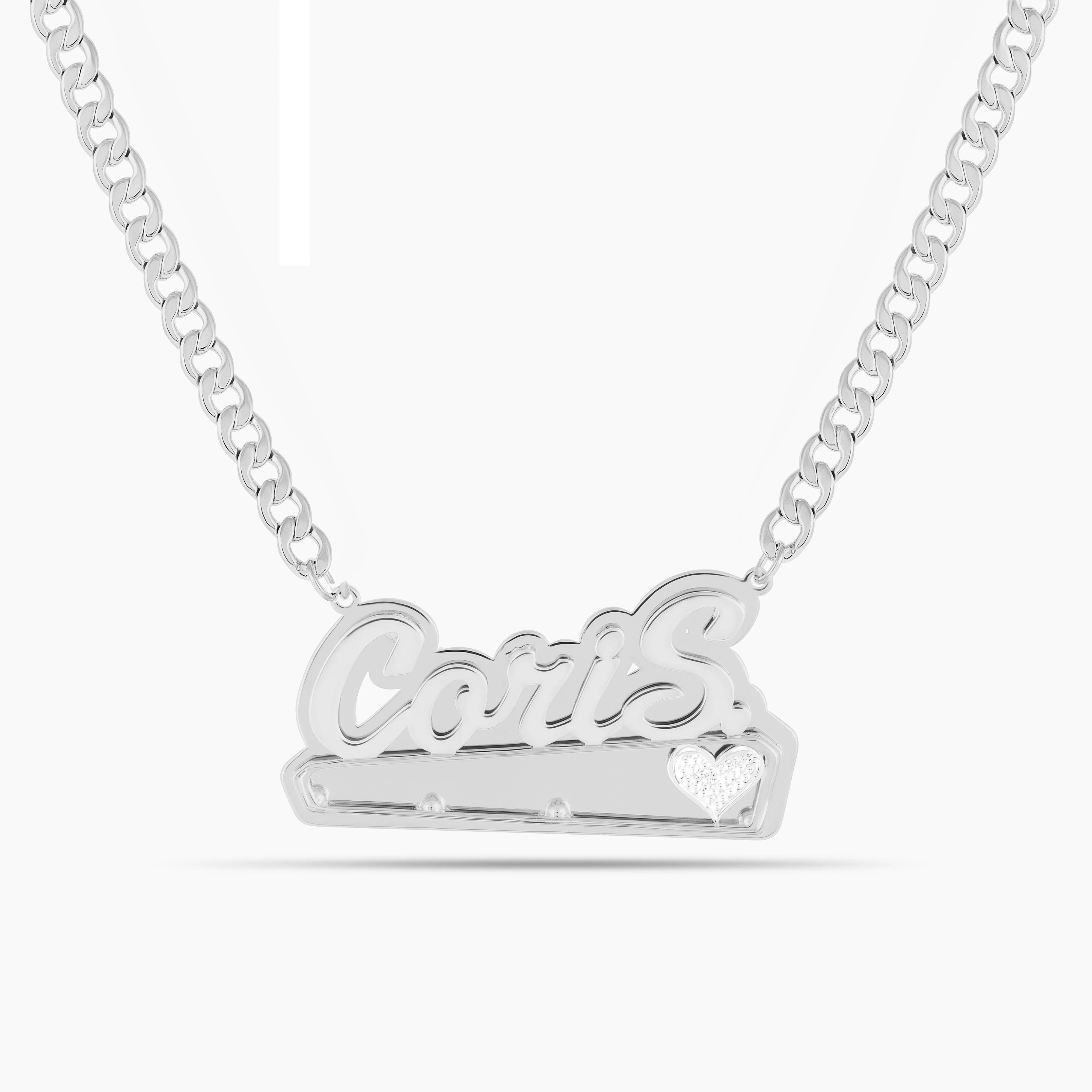 Double Plated Beaded Bar Name Necklace - Image 2
