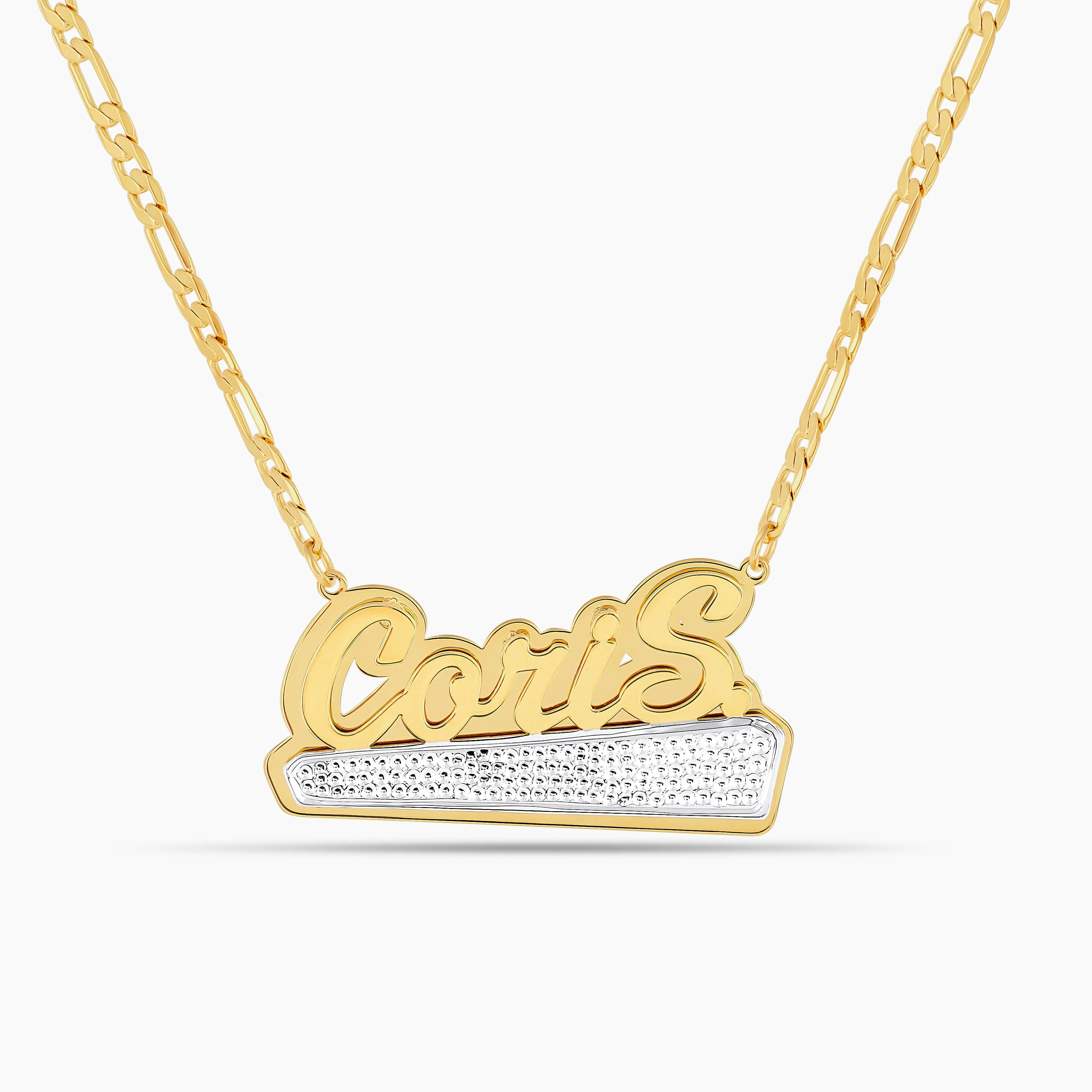 Double Plated Beaded Bar Name Necklace - Image 6