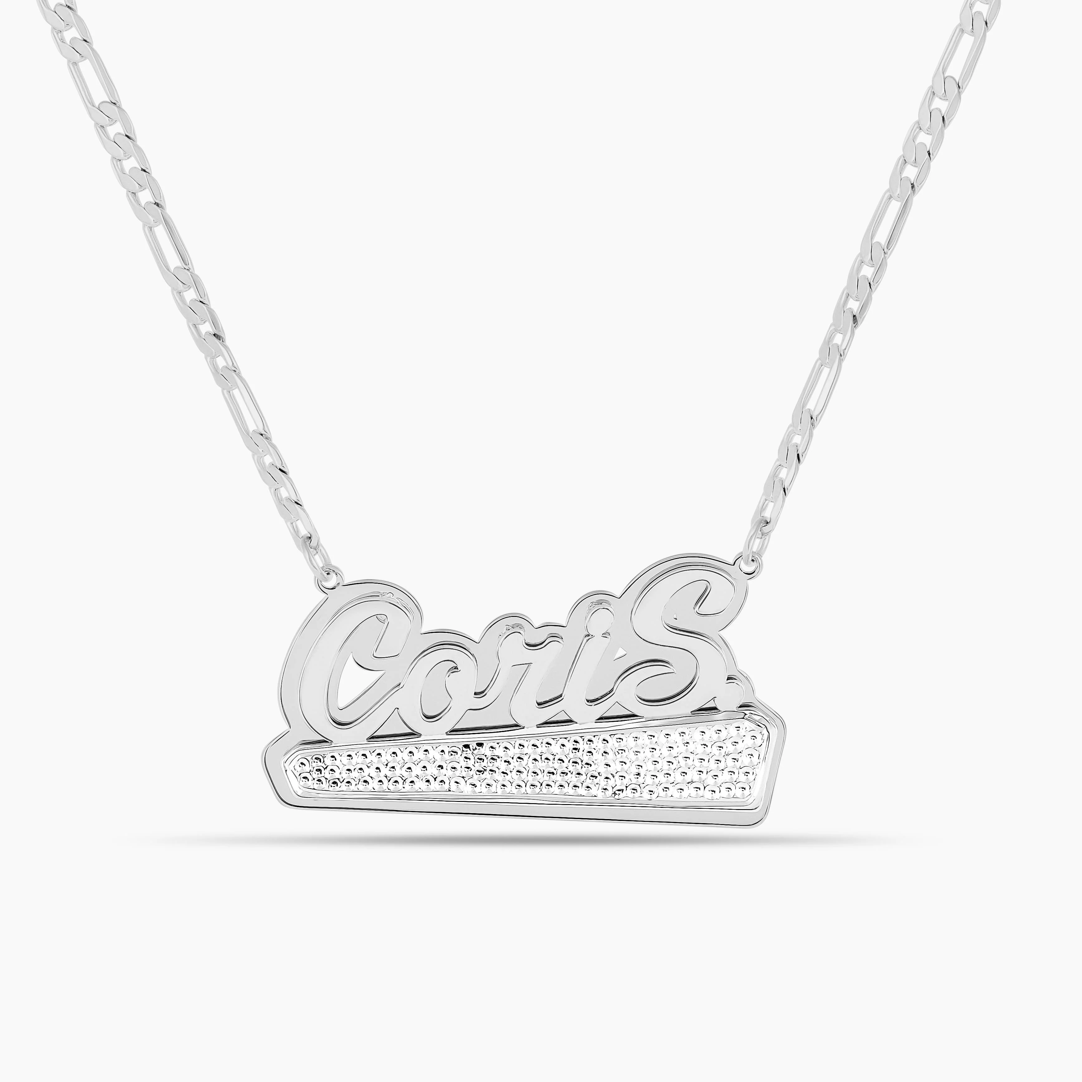 Double Plated Beaded Bar Name Necklace - Image 7
