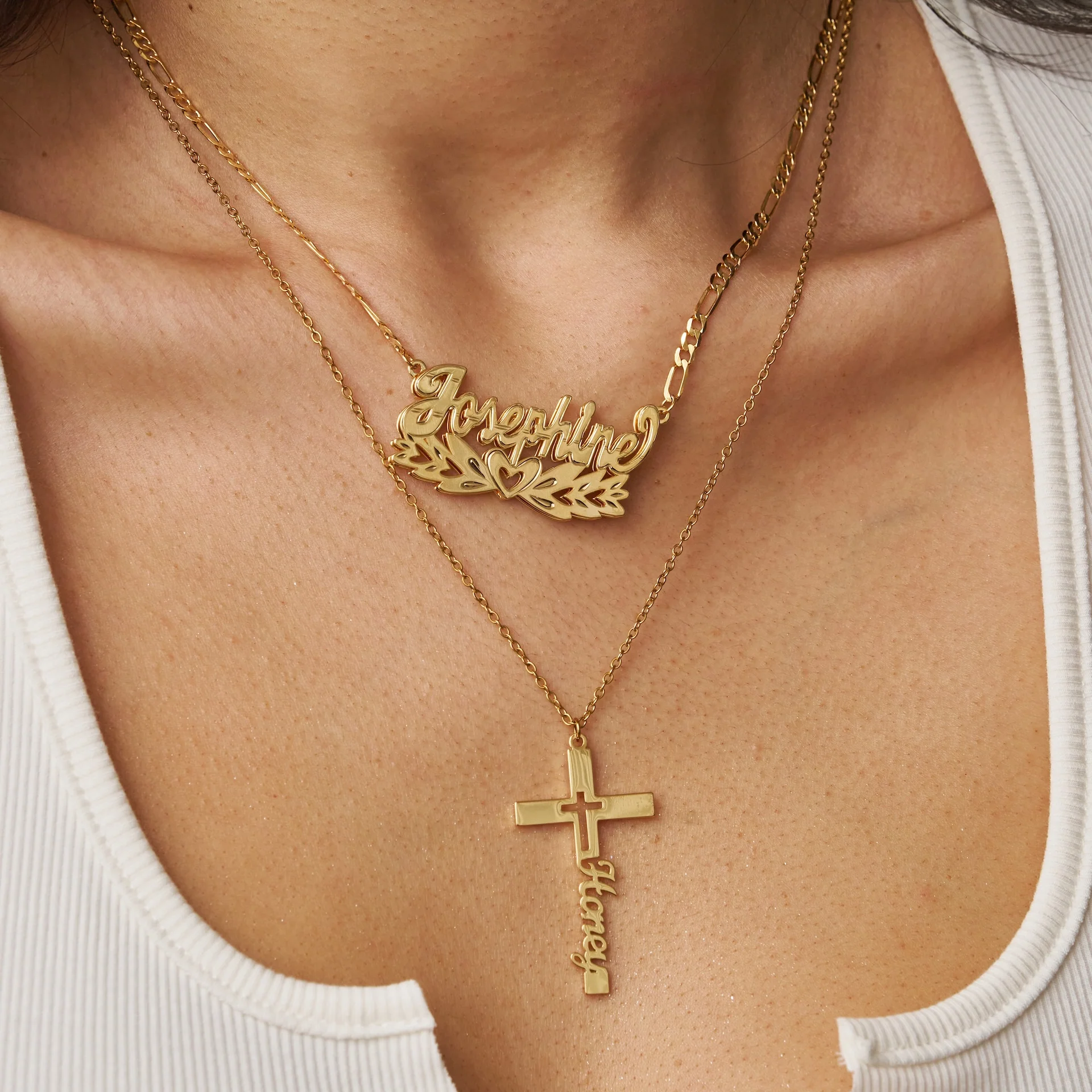 Double Plated Diamond Cut Name Necklace - Image 4