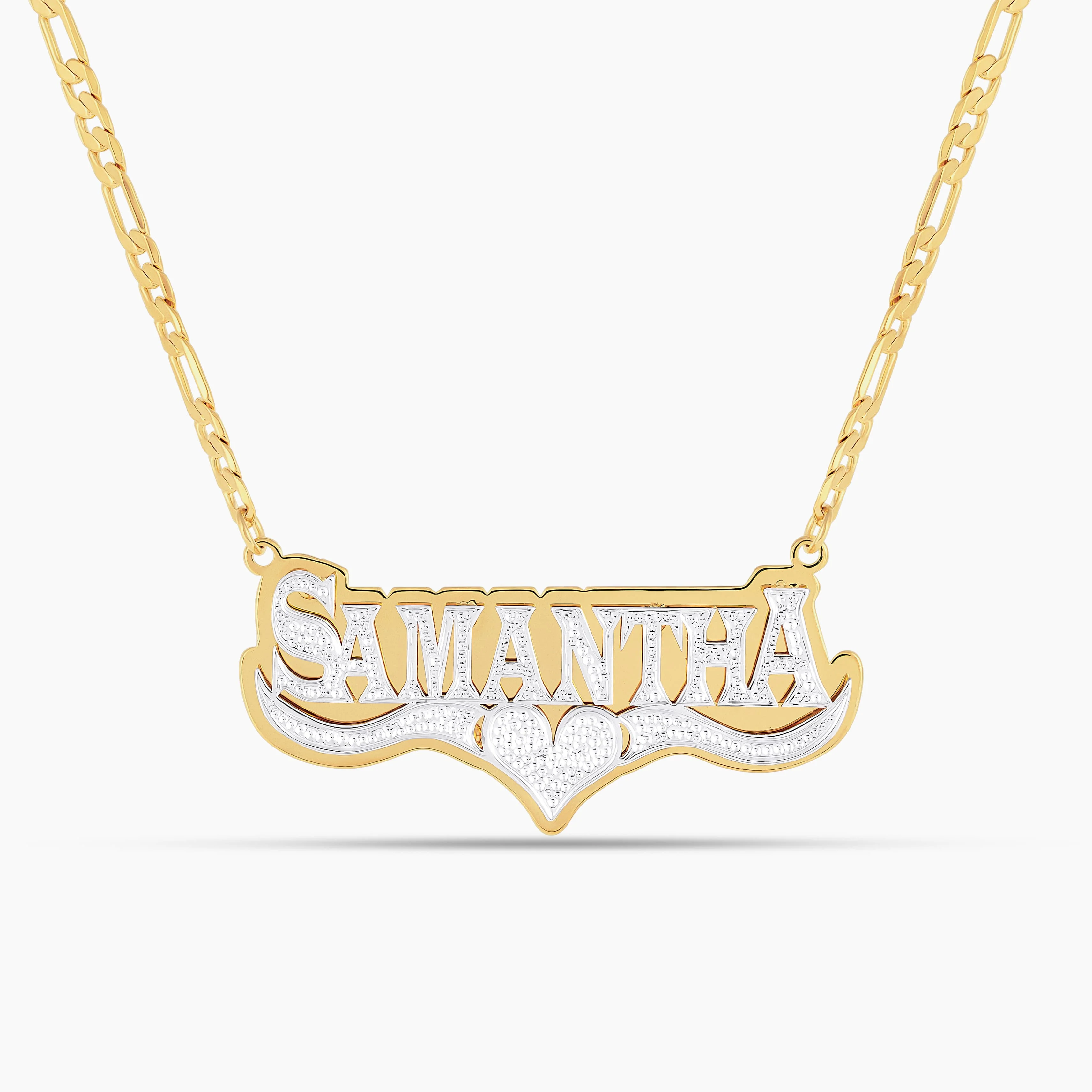 Double Plated HeartCrest Name Necklace - Image 7