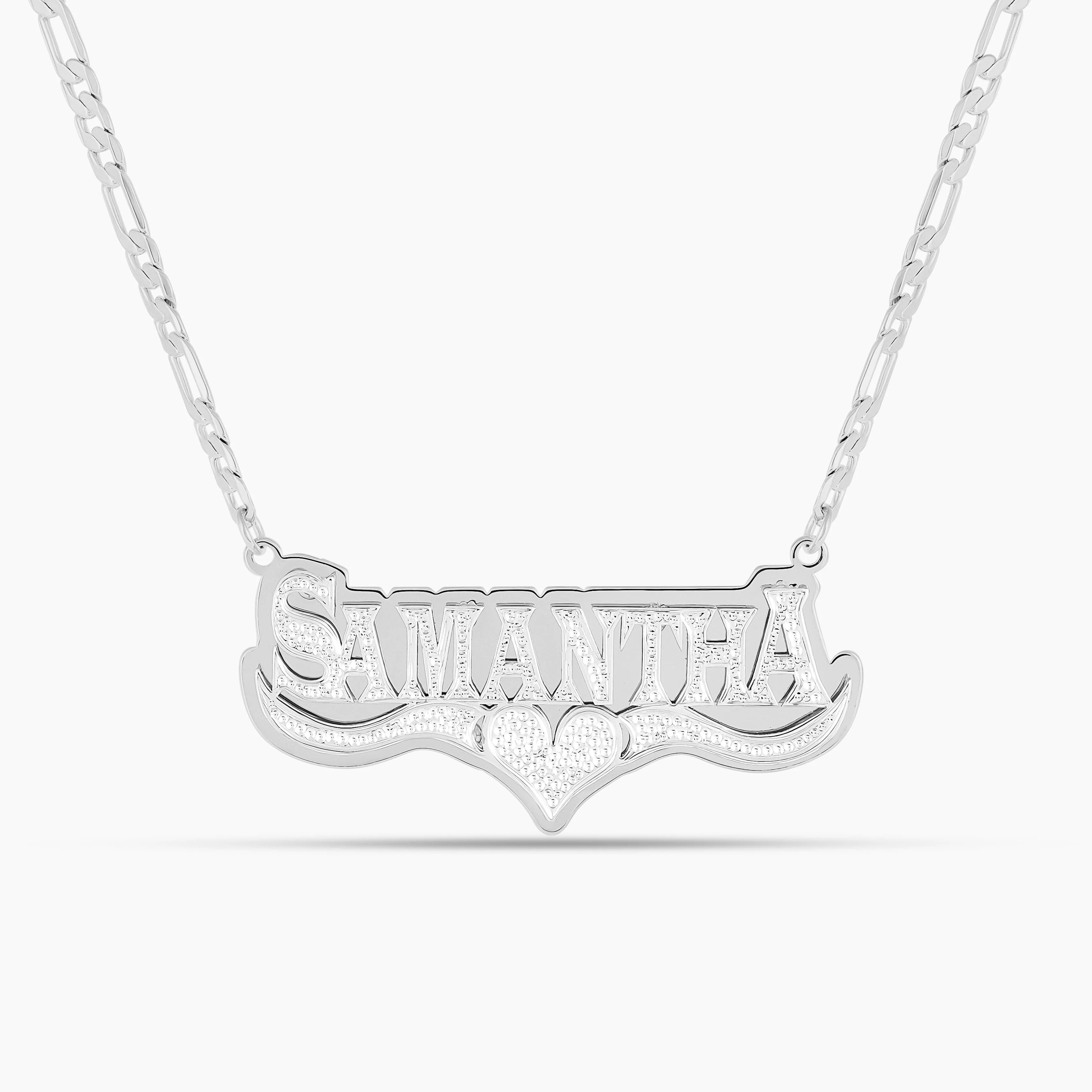 Double Plated HeartCrest Name Necklace - Image 8