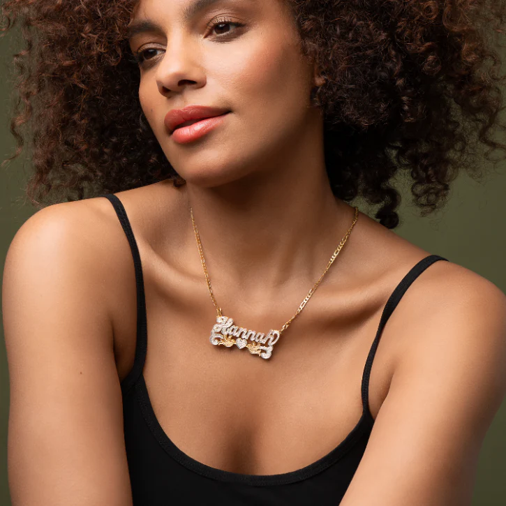 Double Plated Love Bird Name Necklace - Image 4