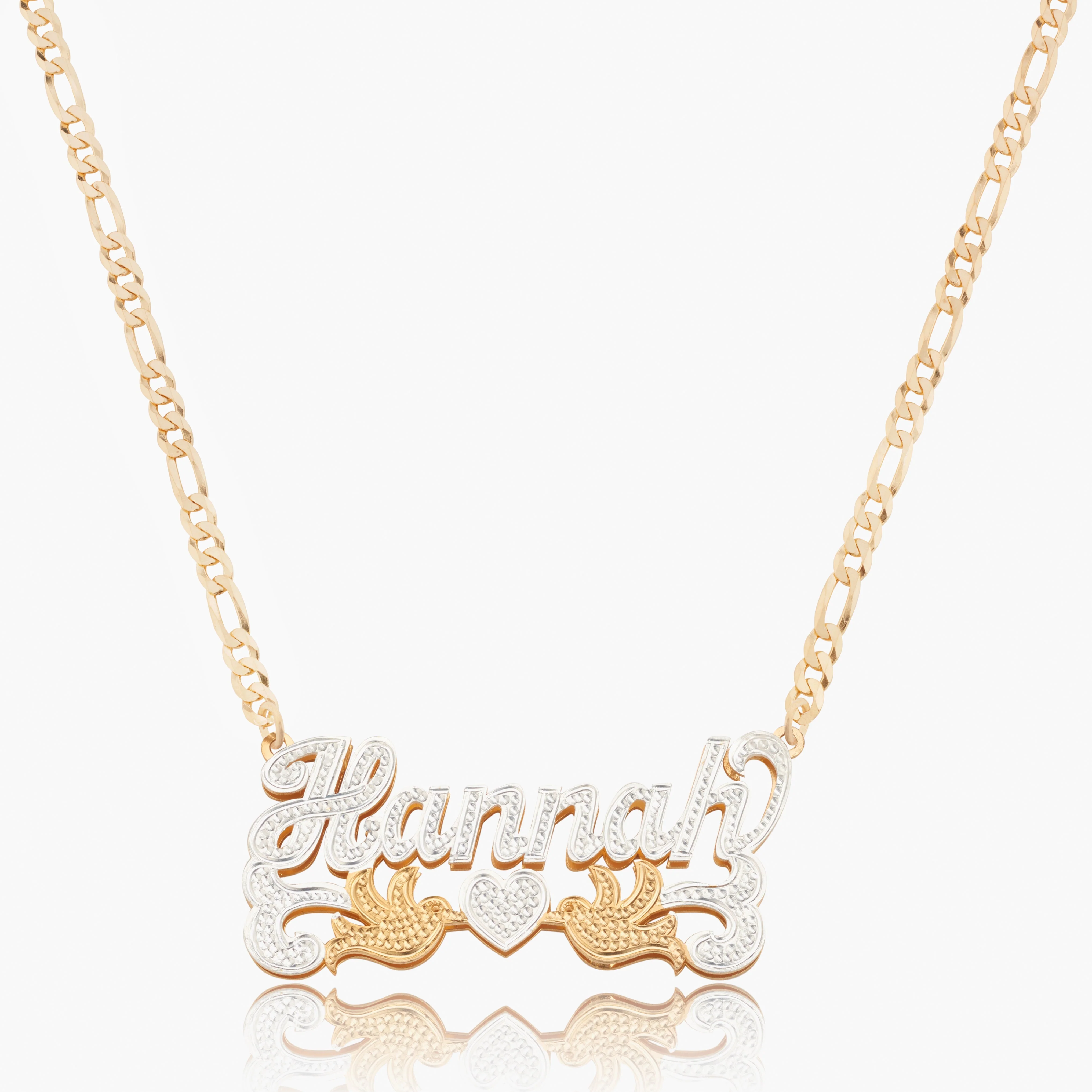 Double Plated Love Bird Name Necklace - Image 5
