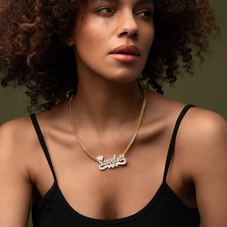 Double Plated Princess Crown Name Necklace - Image 5