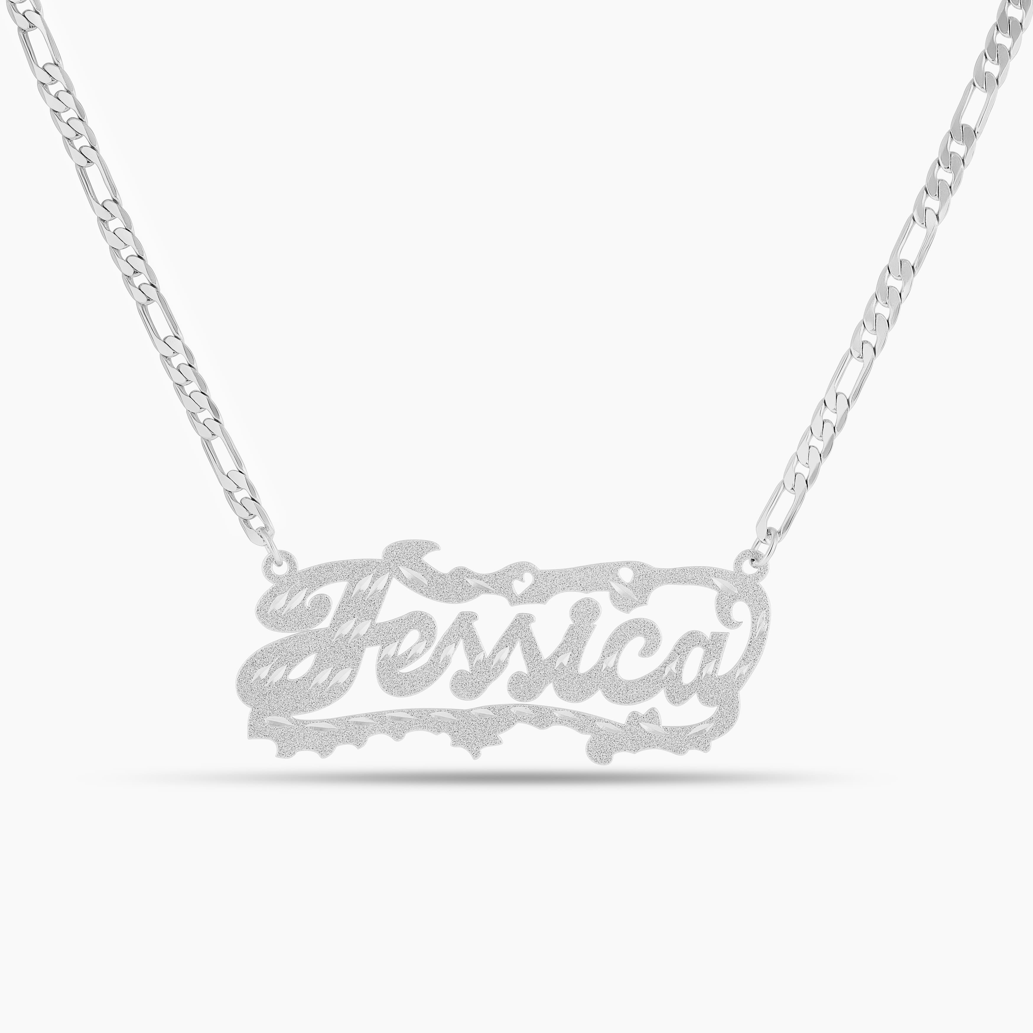 Diamond Cut Golden Lace Name Necklace - Image 2