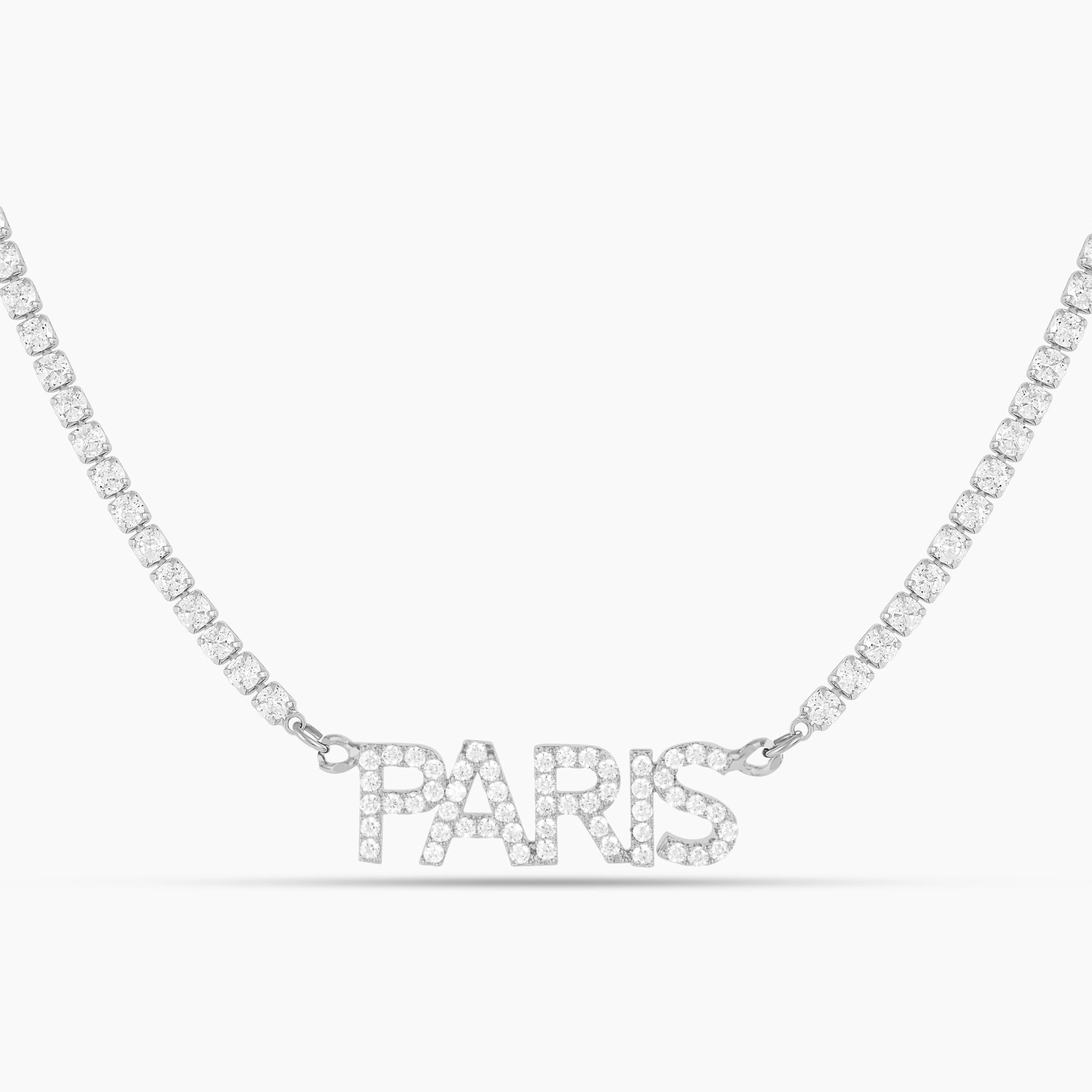Iced Block Name Necklace w/ Cuban Chain - Image 2