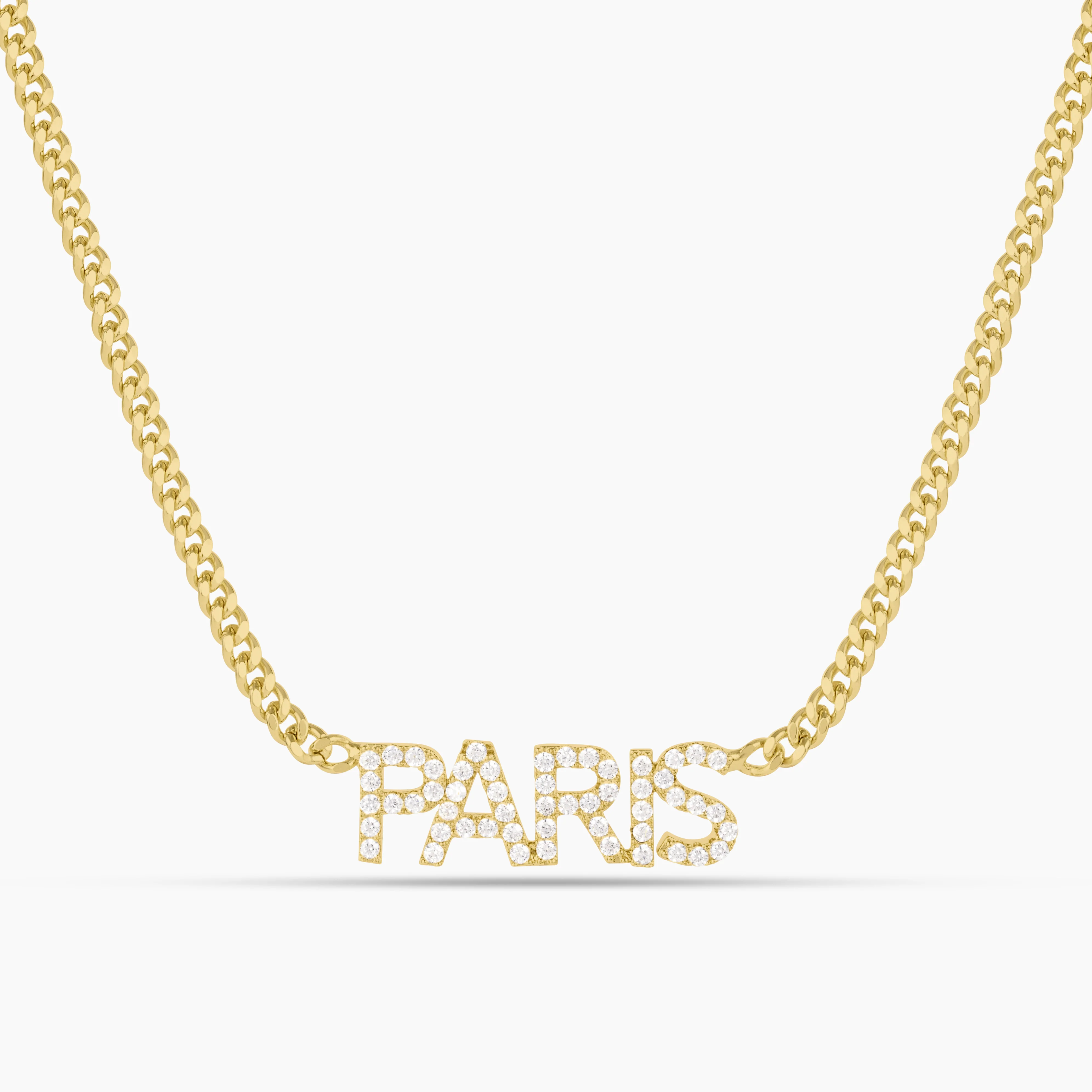 Iced Block Name Necklace w/ Cuban Chain - Image 3