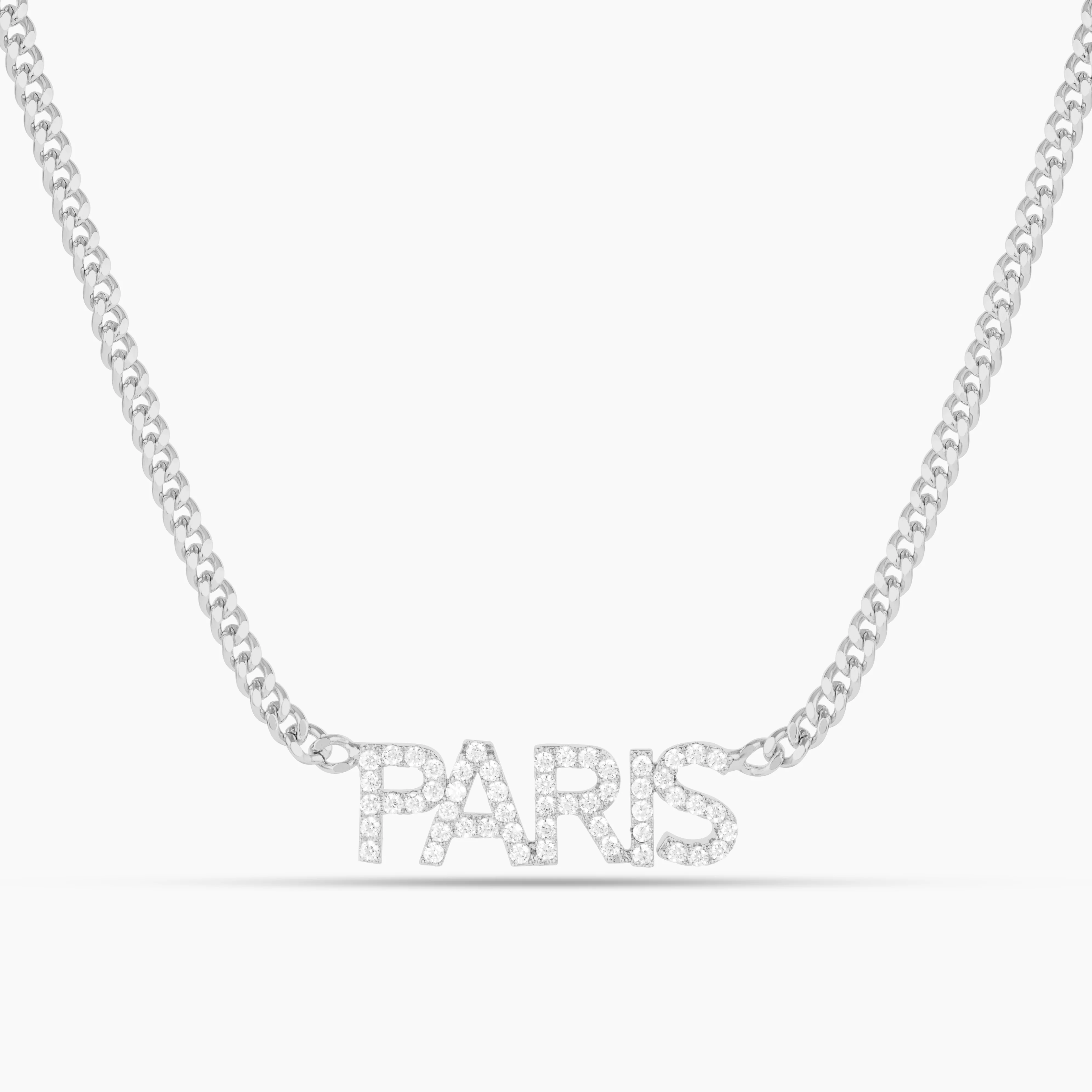 Iced Block Name Necklace w/ Cuban Chain - Image 4