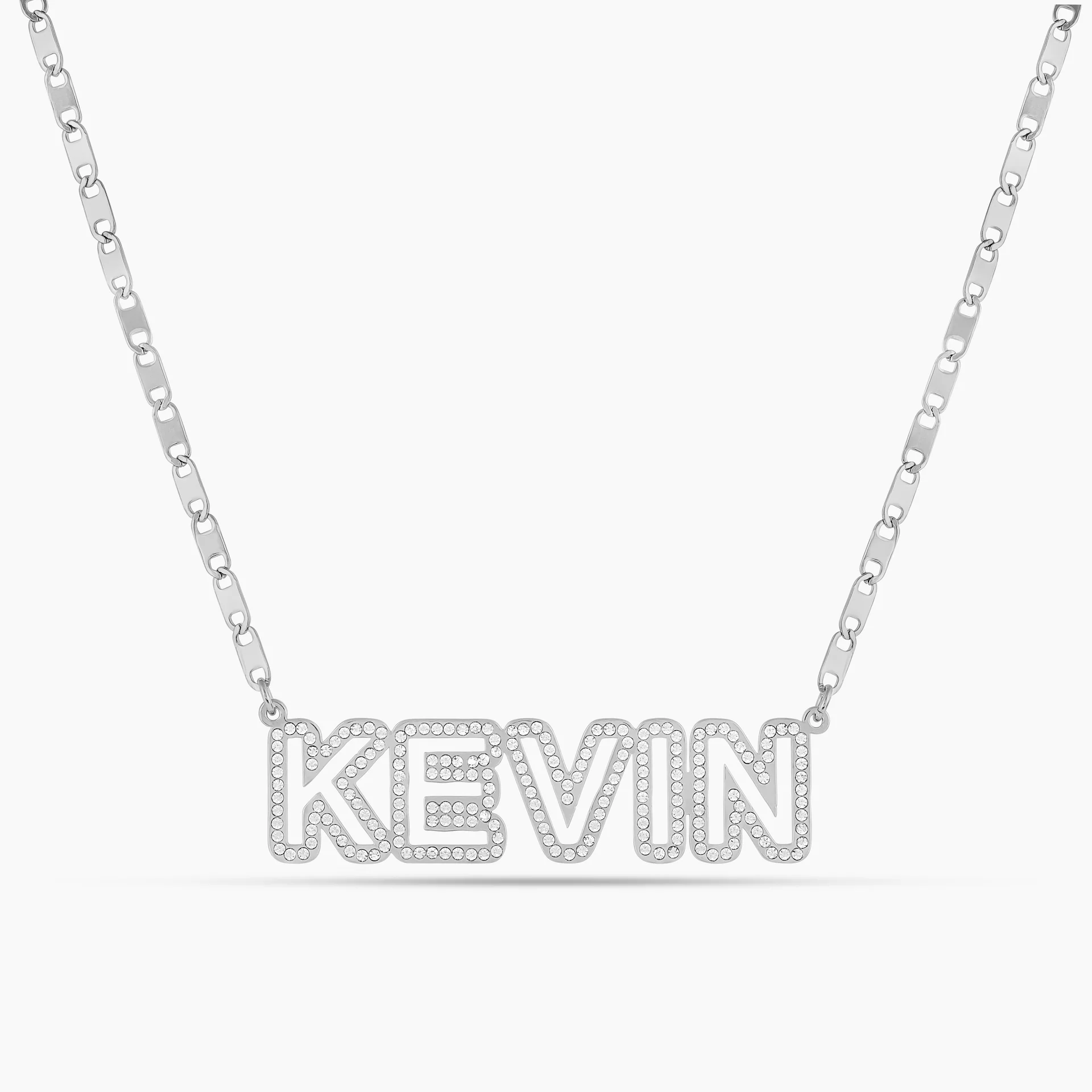 Iced Out Block Name Necklace - Image 2