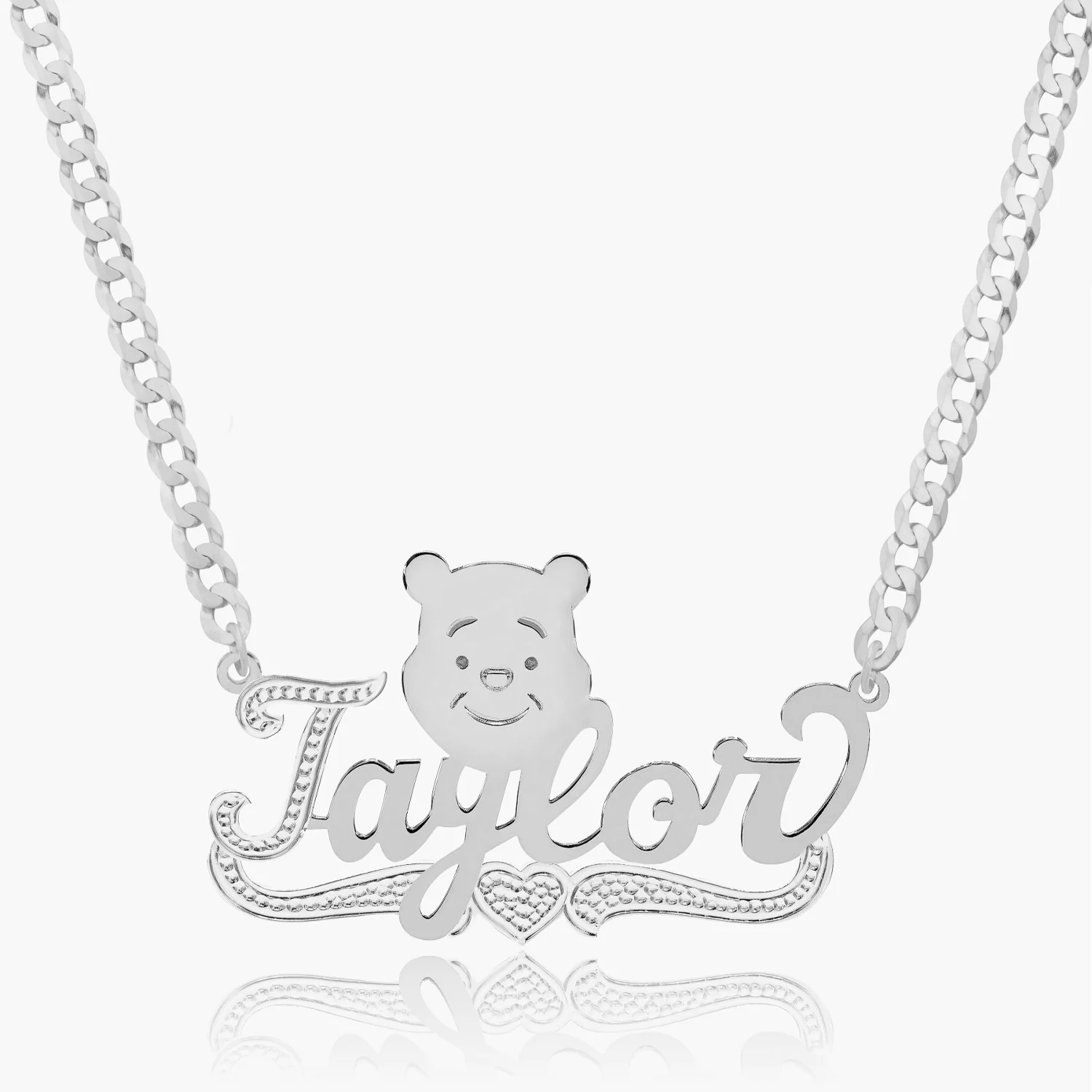 Kid's Teddy Bear Cartoon Name Necklace - Image 8