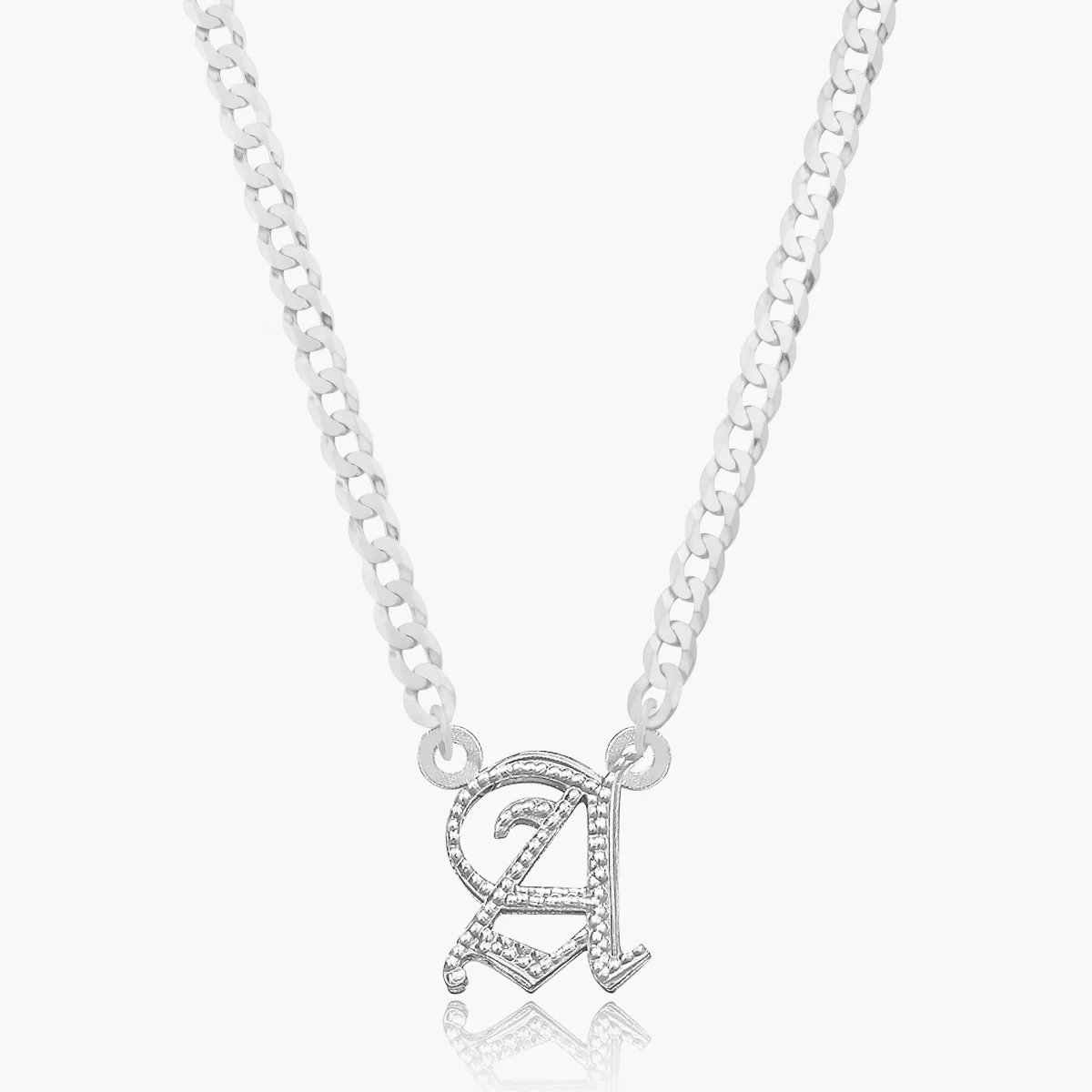 Kid's Double Plated Gothic Initial Necklace - Image 10