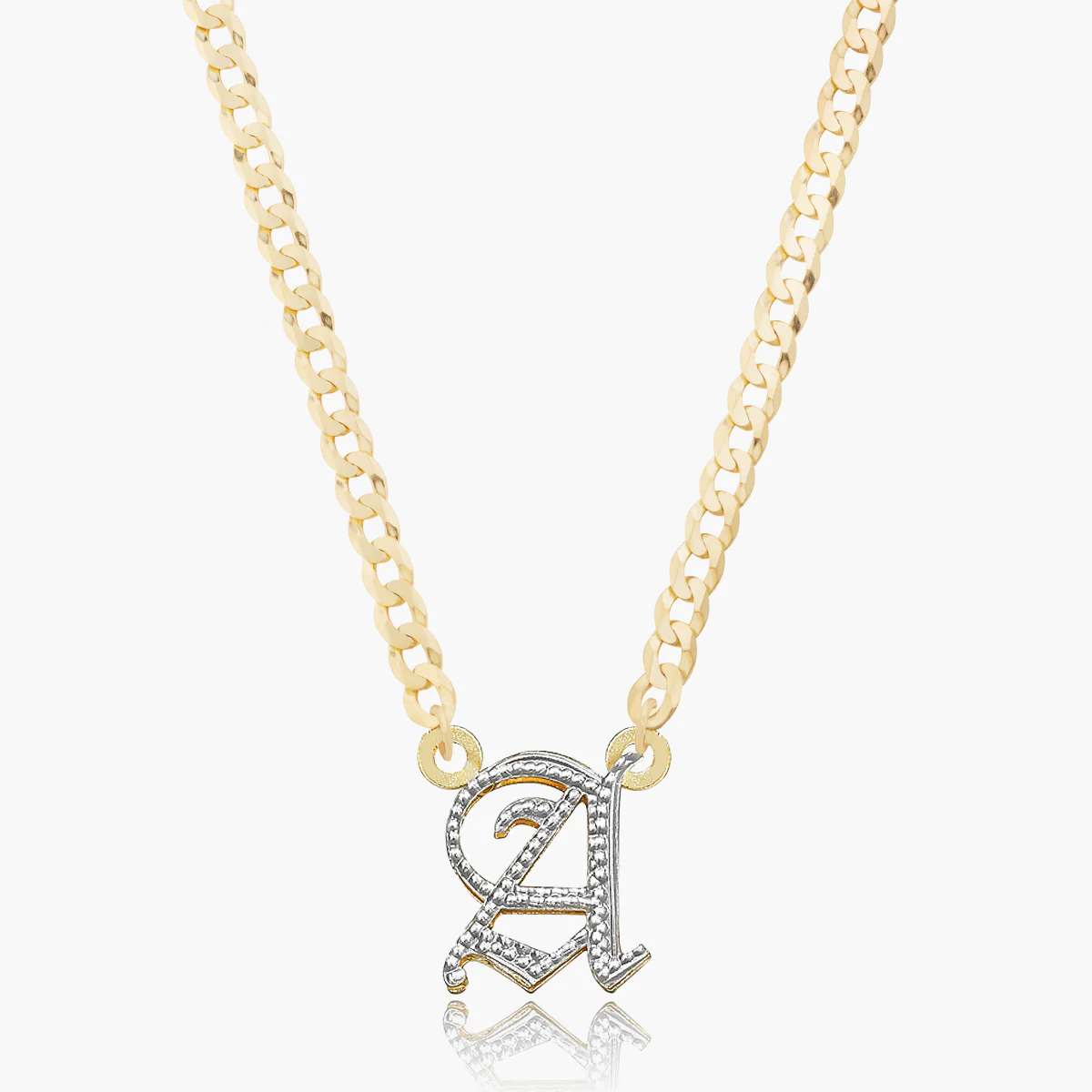 Kid's Double Plated Gothic Initial Necklace - Image 9