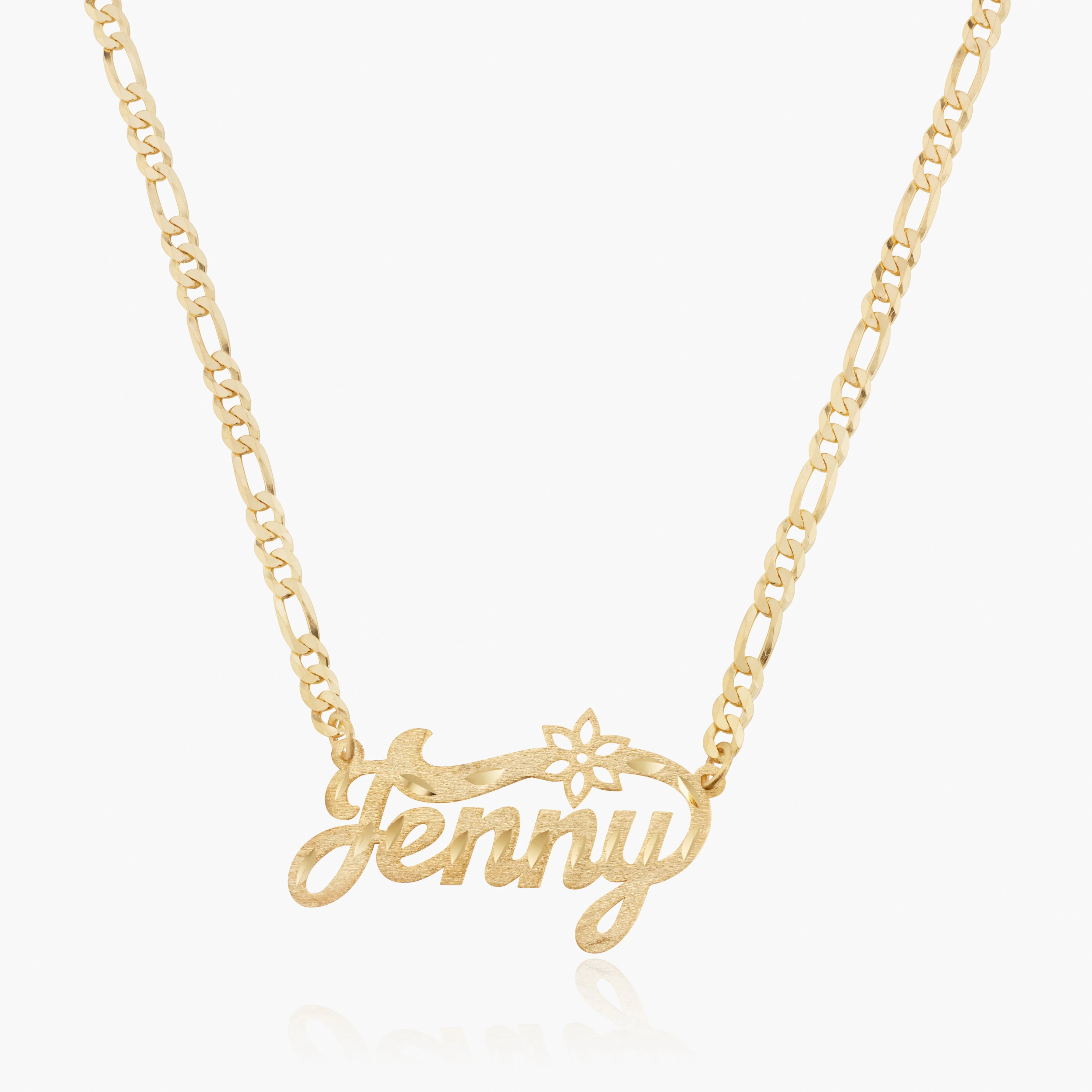 Kid's The Floral Diamond Cut Name Necklace - Image 5