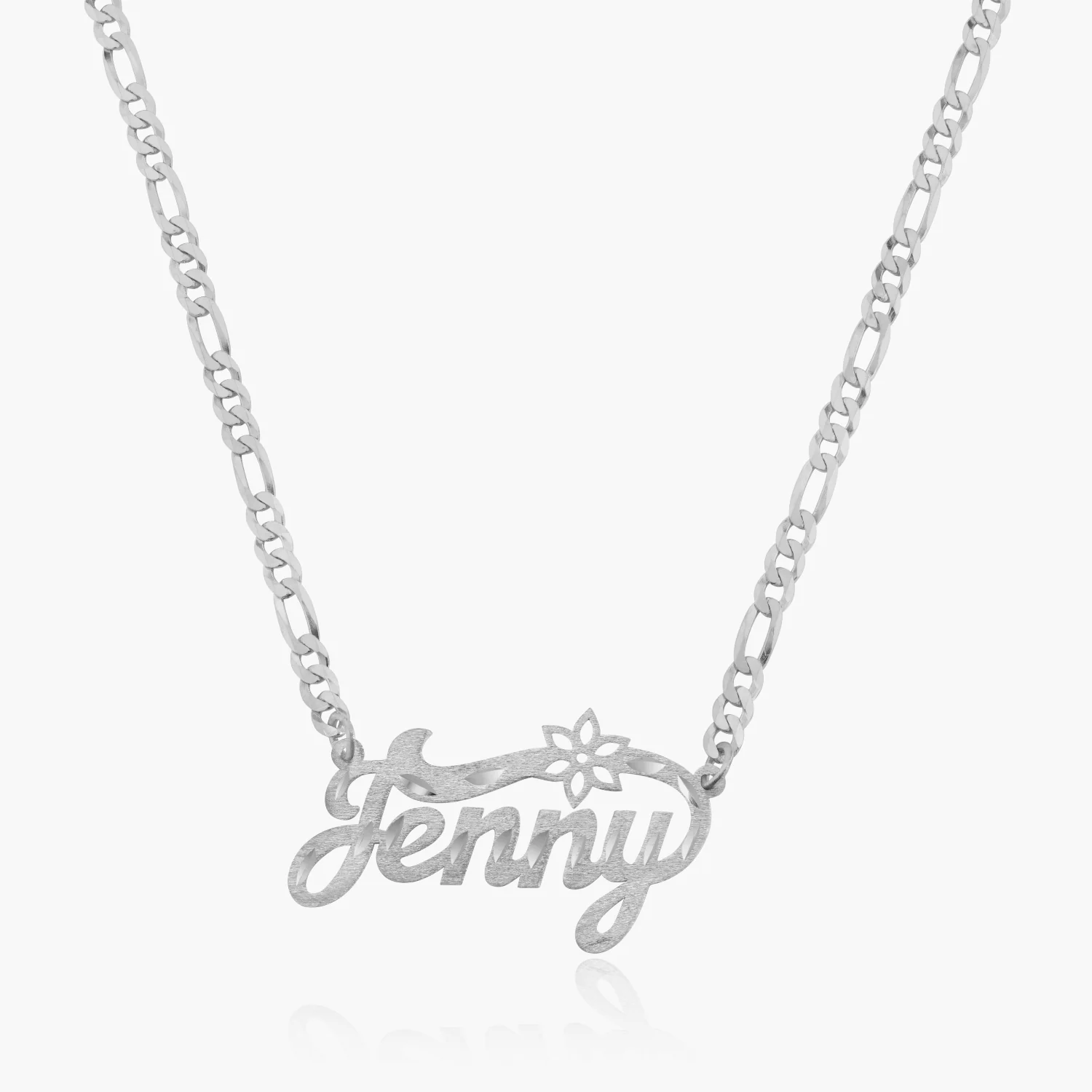 Kid's The Floral Diamond Cut Name Necklace - Image 6
